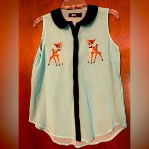 Iron Fist sheer sleeveless deer too-NWOT-Size Small